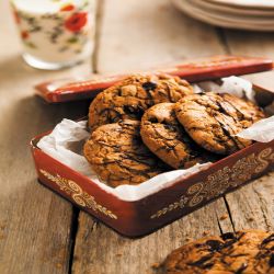 Triple chocolate-chip cookies